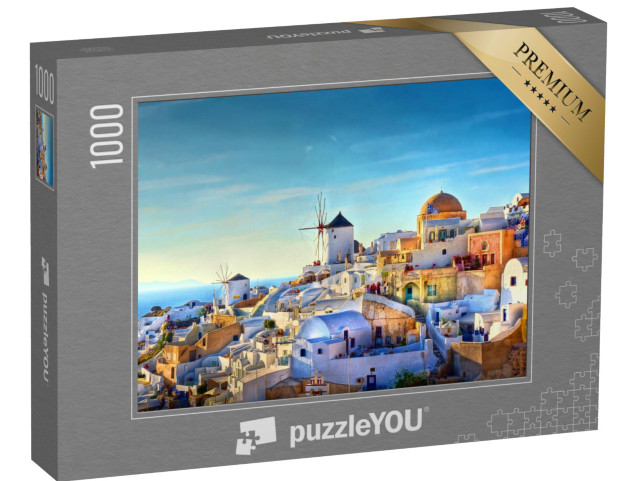 Puzzle de 1000 pièces « Vue sur le village d'Oia sur l'île de Santorin, Grèce »