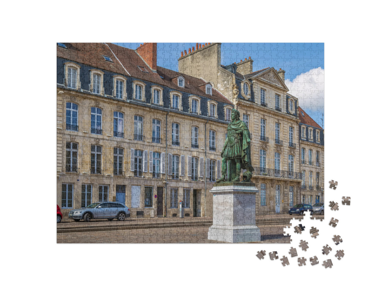 Puzzle de 1000 pièces « Place avec statue du roi Louis XIV à Caen, France »