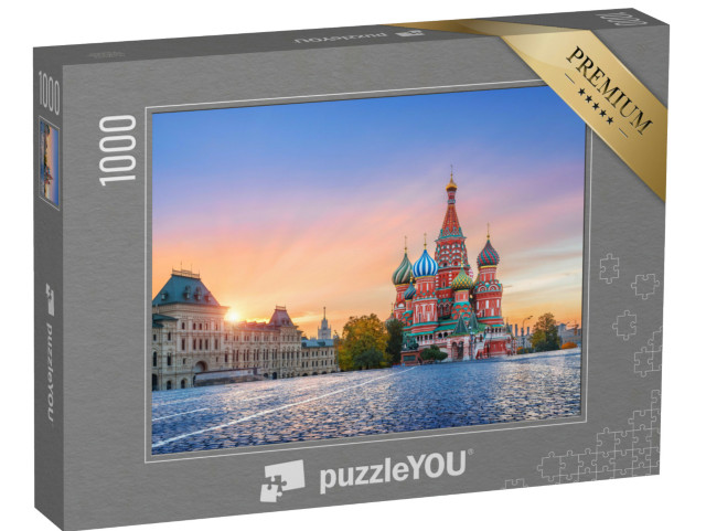 Puzzle de 1000 pièces « Cathédrale Saint-Basile sur la Place Rouge à Moscou sous un soleil d'automne, Russie »
