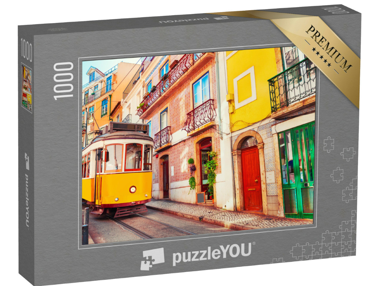 Puzzle de 1000 pièces « Célèbre tramway ancien dans la rue à Lisbonne, Portugal »