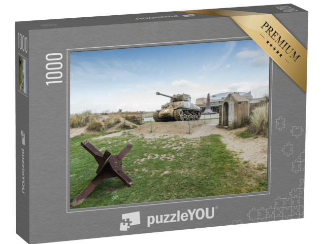 Puzzle de 1000 pièces « Char américain à Utah Beach, mémorial du débarquement en Normandie »