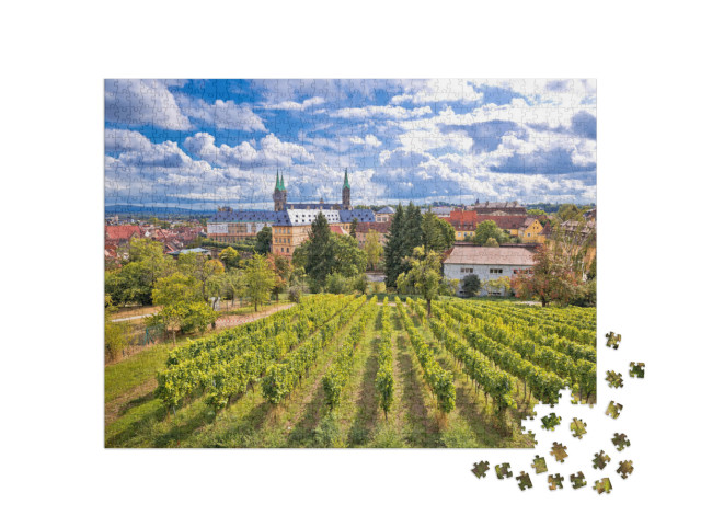 Puzzle de 1000 pièces « Vue depuis les vignobles du Michaelsberg, Bamberg, Allemagne »