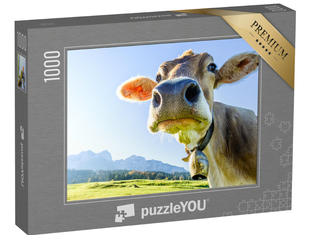 Puzzle de 1000 pièces « Vache sur le Kaisergebirge »