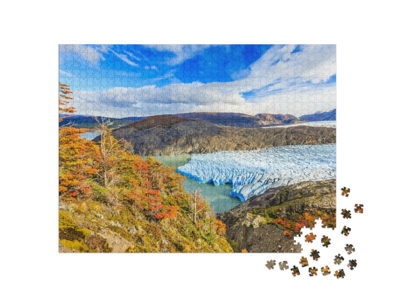 Puzzle de 1000 pièces « Glacier dans le parc national Torres Del Paine, Chili »