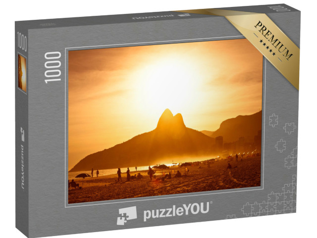 Puzzle de 1000 pièces « Coucher de soleil sur la plage d'Ipanema, Rio de Janeiro, Brésil »