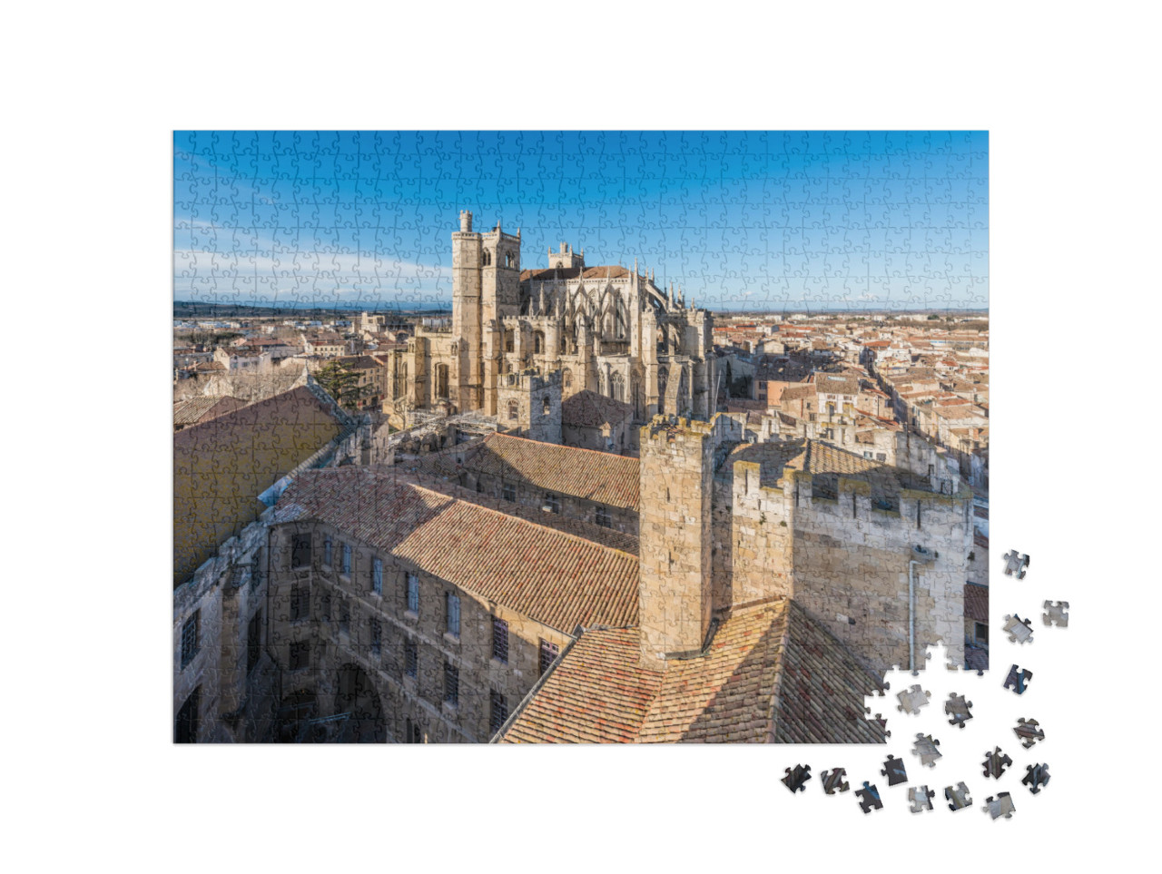 Puzzle de 1000 pièces « Cathédrale Saint Just et Saint Pasteur à Narbonne, Languedoc-Roussillon-Midi-Pyrénées, France »