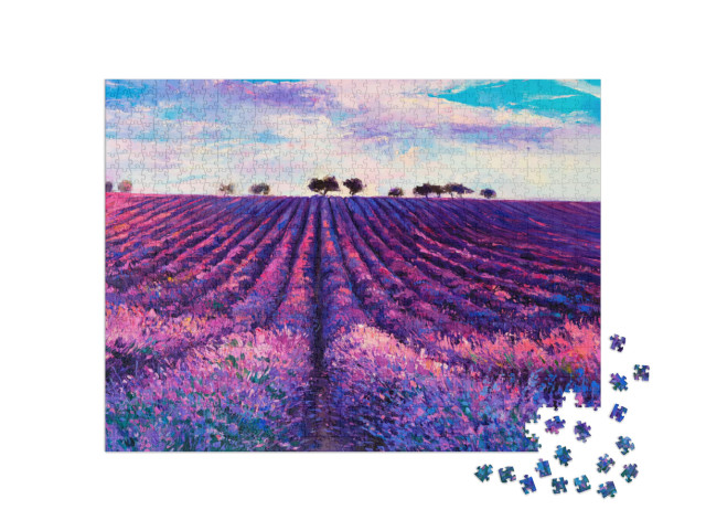 Puzzle de 1000 pièces « Un champ de lavande »