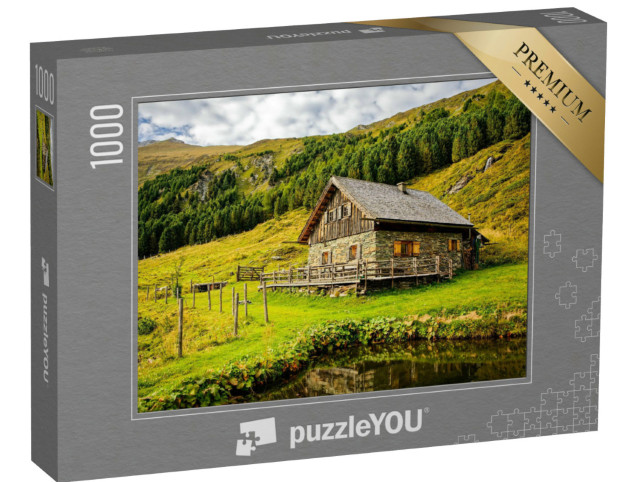 Puzzle de 1000 pièces « Une cabane isolée dans les montagnes »
