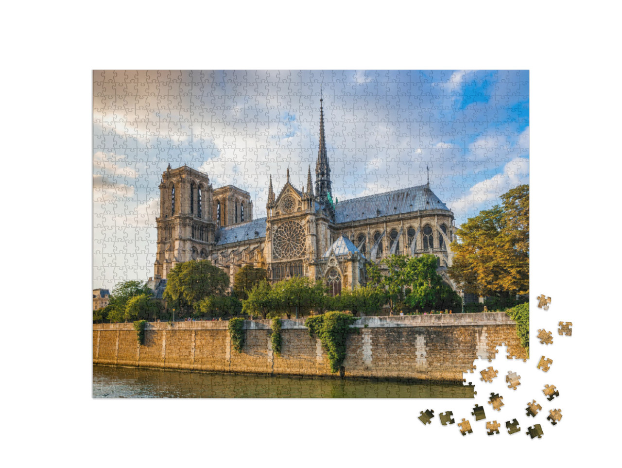 Puzzle de 1000 pièces « Coucher de soleil sur la cathédrale Notre-Dame, Paris, France »