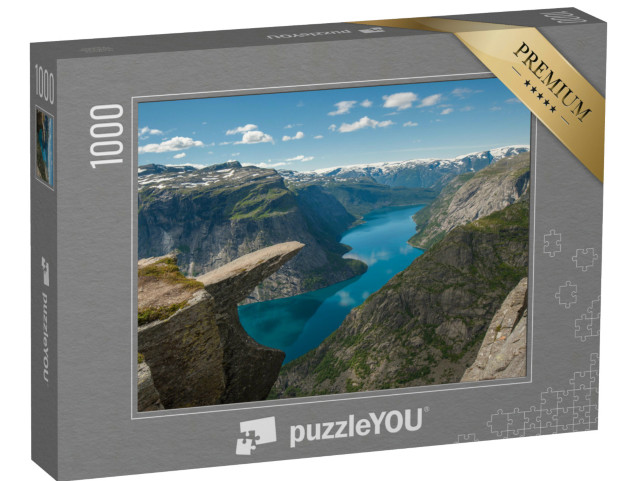 Puzzle de 1000 pièces « Rocher de la langue de troll au-dessus du lac Ringedalsvatnet, Norvège »