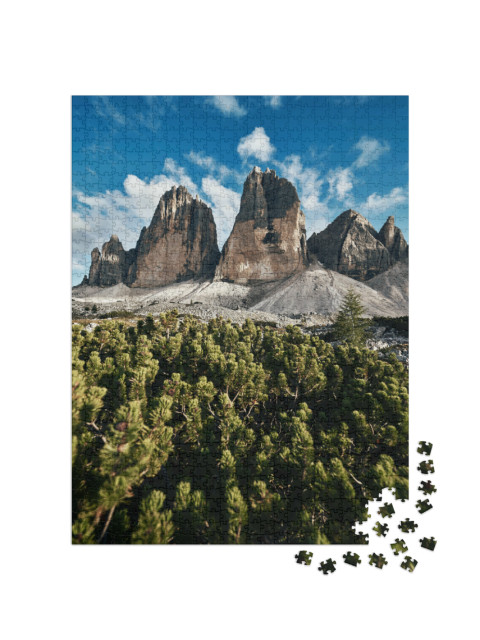 Puzzle de 1000 pièces « Les Trois Cimets dans les Dolomites de Sesto, Alpes italiennes »