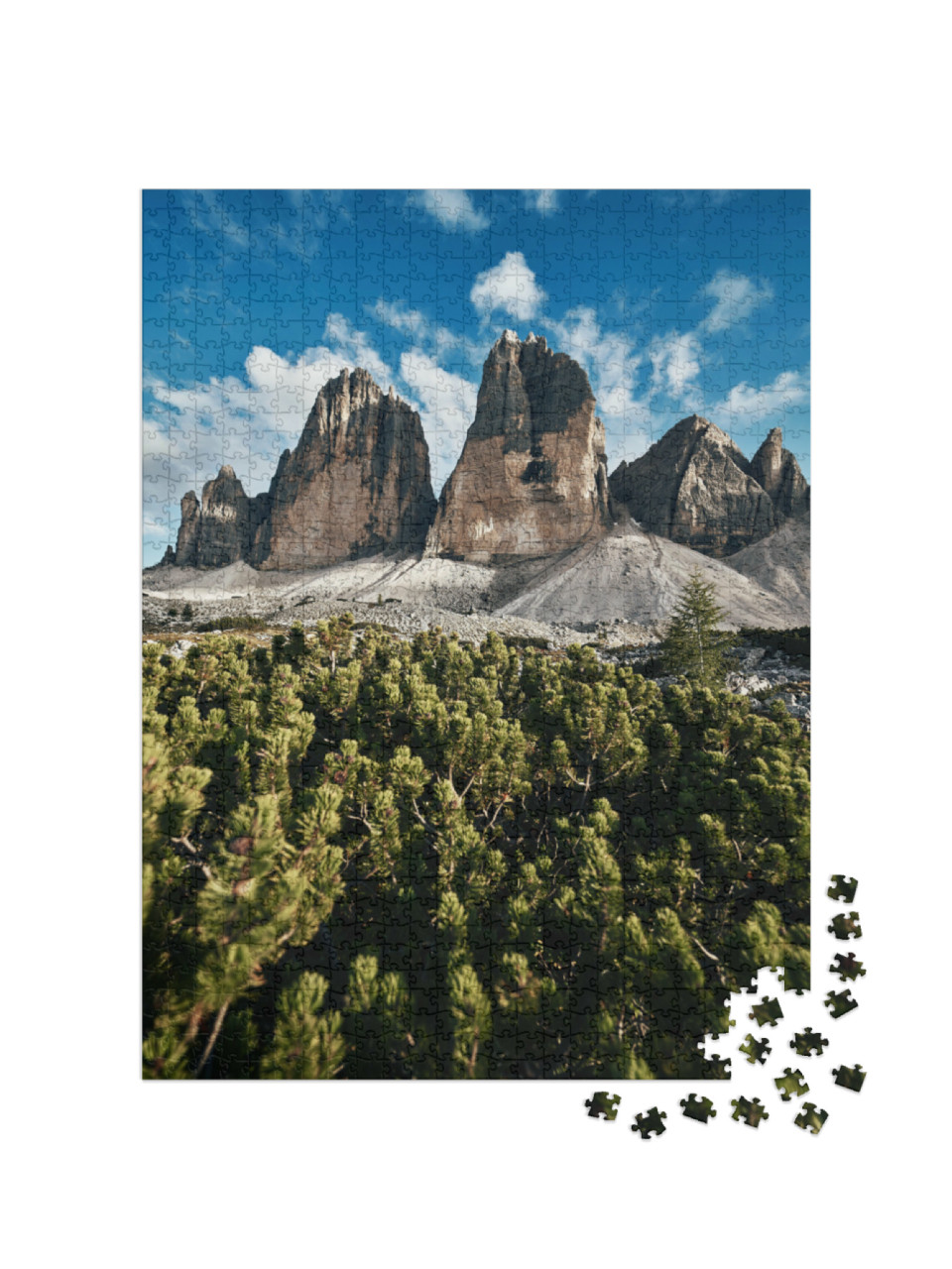 Puzzle de 1000 pièces « Les Trois Cimets dans les Dolomites de Sesto, Alpes italiennes »