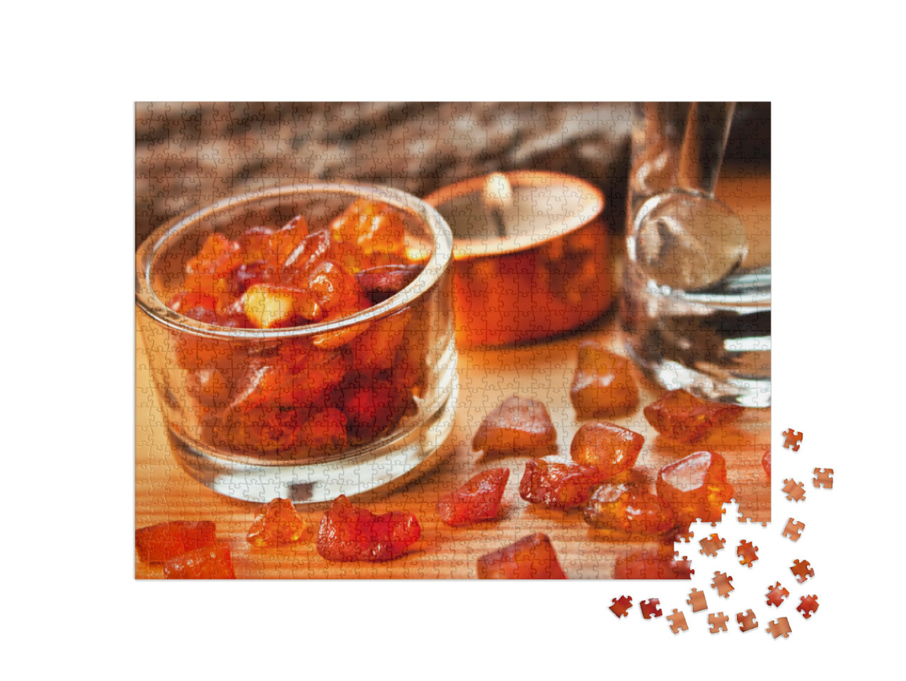 Puzzle de 1000 pièces « Bougie, eau, ambre »