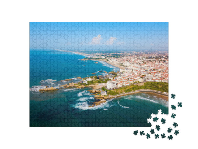 Puzzle de 1000 pièces « Biarritz vue panoramique depuis les airs »