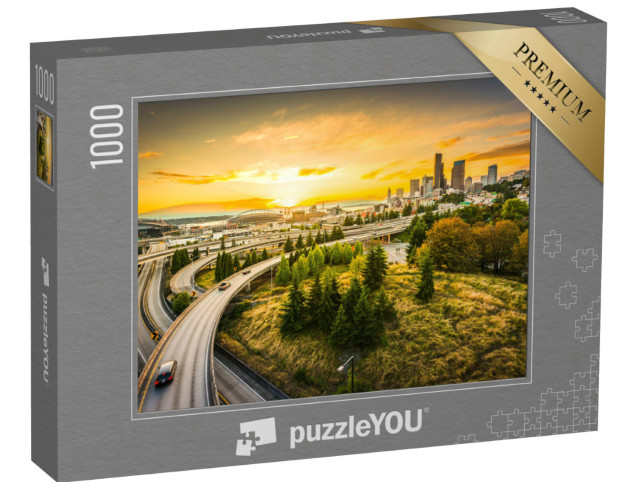 Puzzle de 1000 pièces « Autoroutes inter-états vers Seattle, USA »