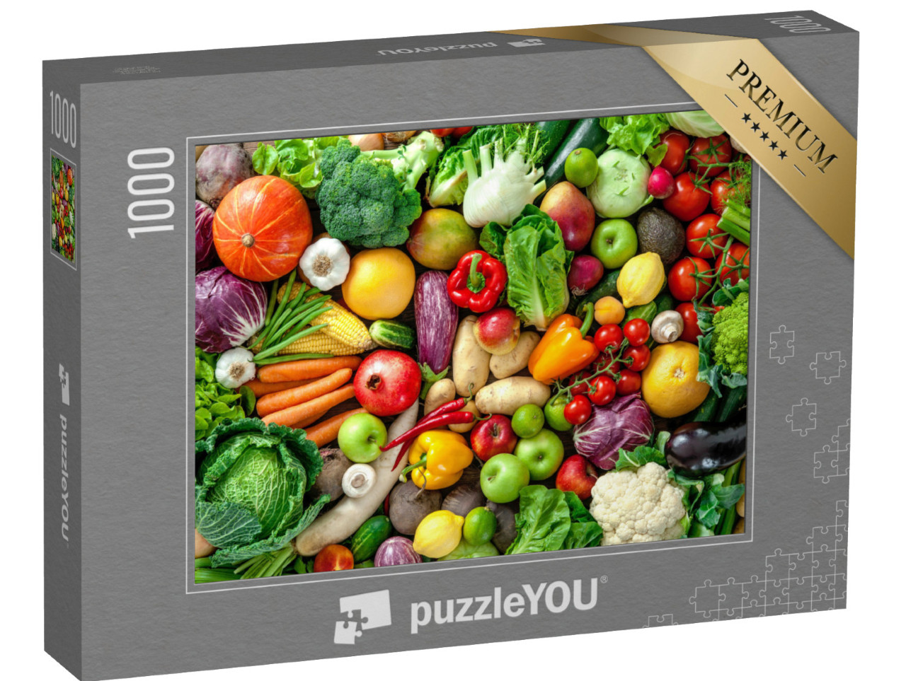 Puzzle de 1000 pièces « Assortiment de fruits et légumes frais »