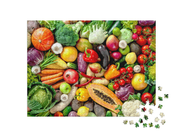 Puzzle de 1000 pièces « Assortiment de fruits et légumes frais »