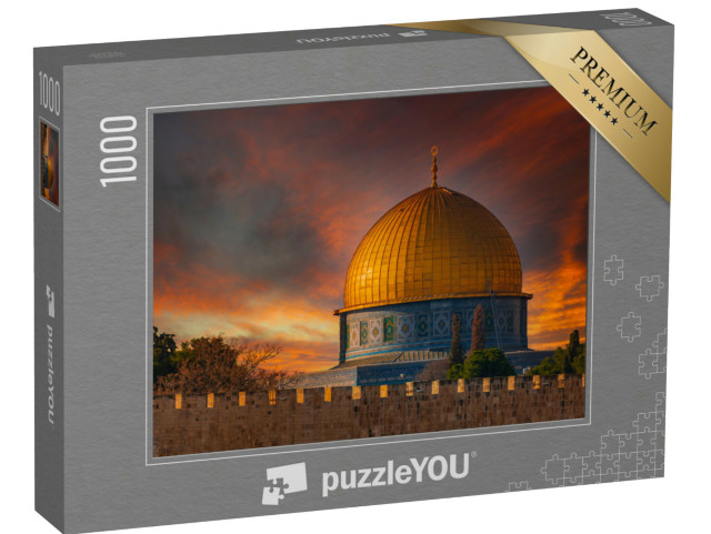 Puzzle de 1000 pièces « Dôme du Rocher au crépuscule, Jérusalem, Israël »