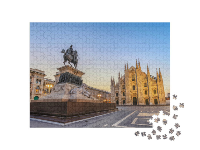 Puzzle de 1000 pièces « La cathédrale de Milan (Milan Duomo) au lever du soleil, Milan (Milano), Italie »