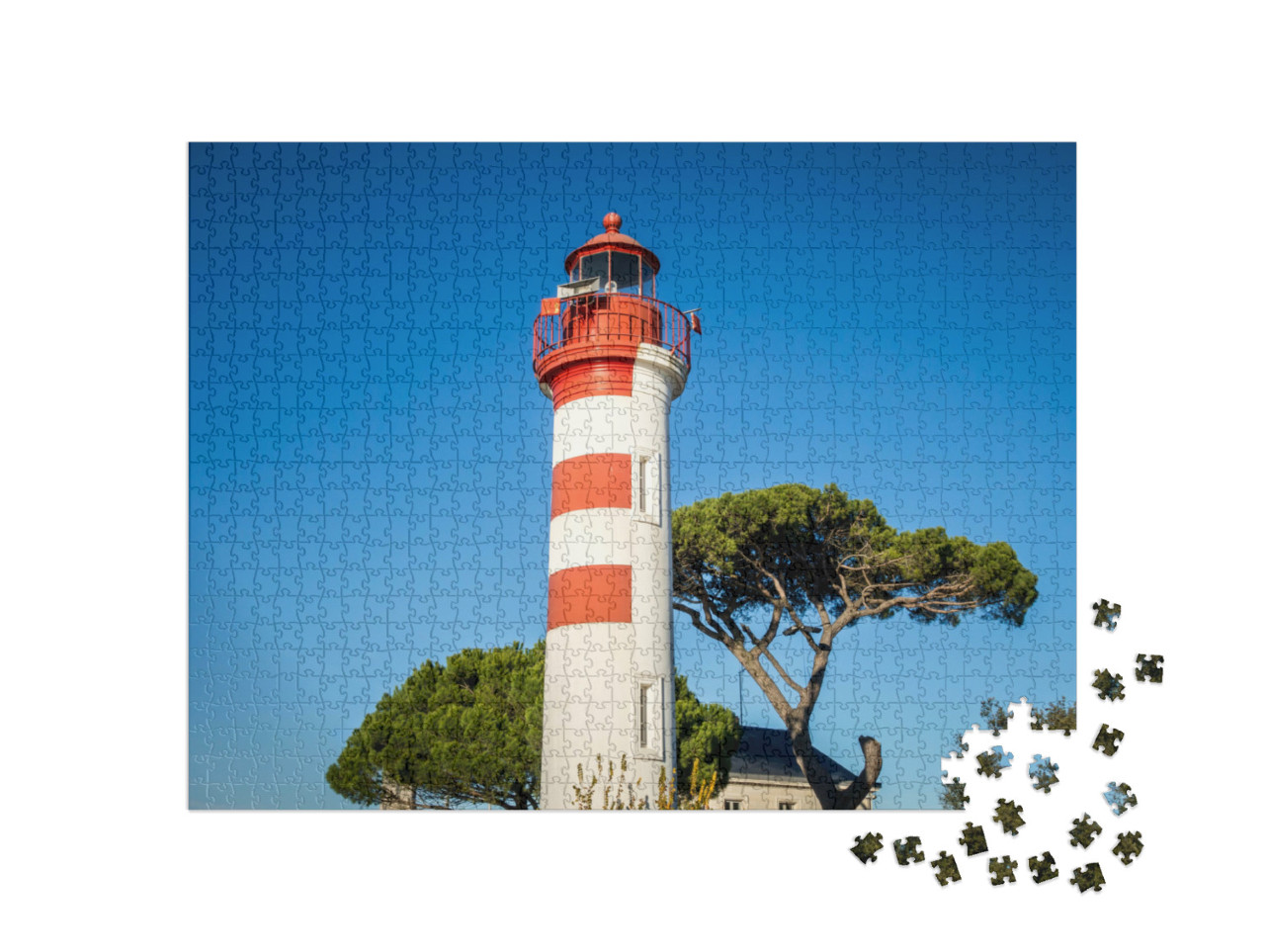 Puzzle de 1000 pièces « Phare rouge dans le vieux port de La Rochelle, France »