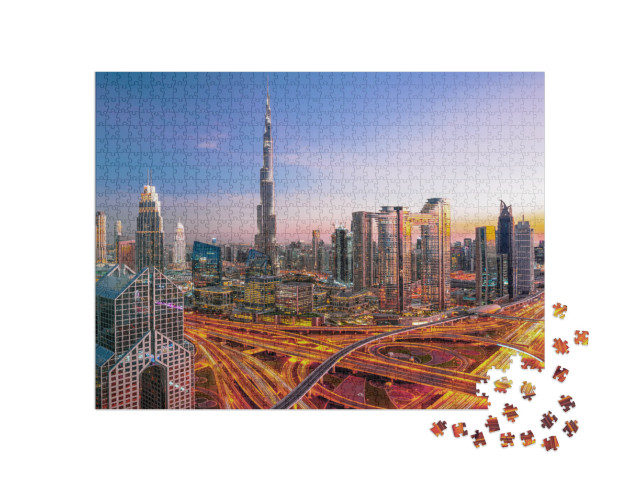 Puzzle de 1000 pièces « Skyline du centre-ville de Dubaï »