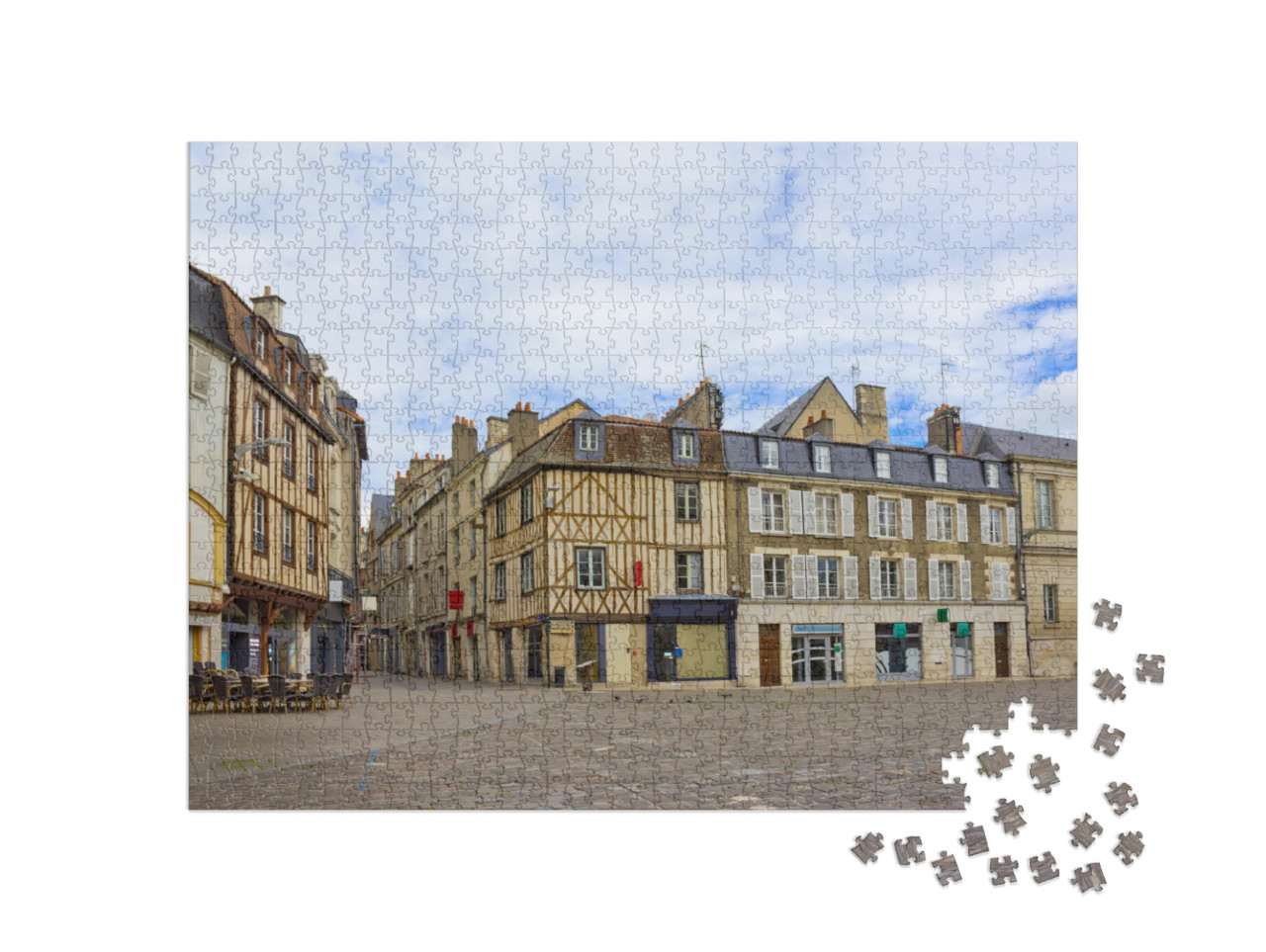 Puzzle de 1000 pièces « Place Charles de Gaulle avec des bâtiments historiques à Poitiers, France »