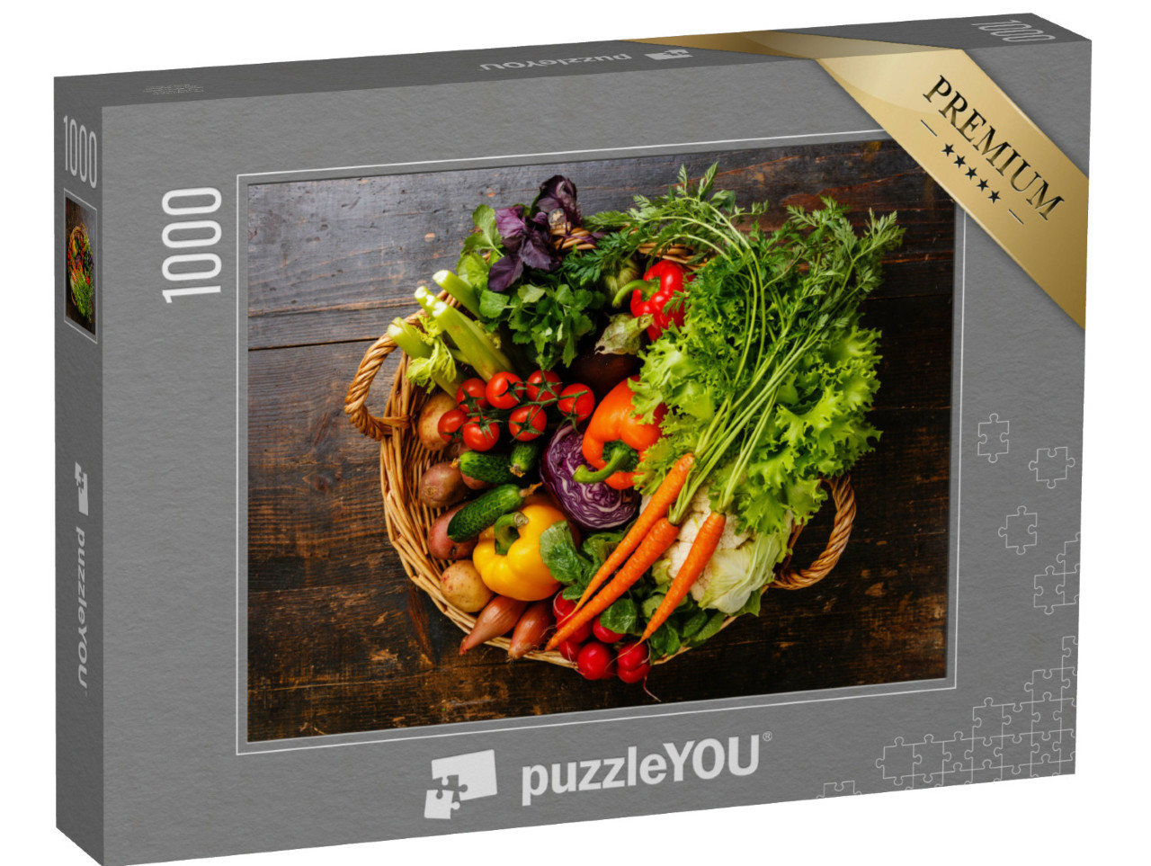 Puzzle de 1000 pièces « Légumes frais dans le panier »