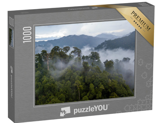 Puzzle de 1000 pièces « Brume au-dessus de la forêt tropicale après une tempête »