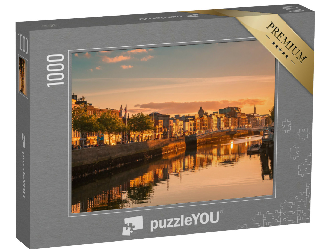 Puzzle de 1000 pièces « Vue sur Dublin au lever du soleil, Irlande »