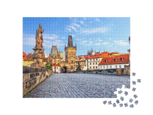 Puzzle de 1000 pièces « Le pont Charles sur la Vltava à Prague, République tchèque »