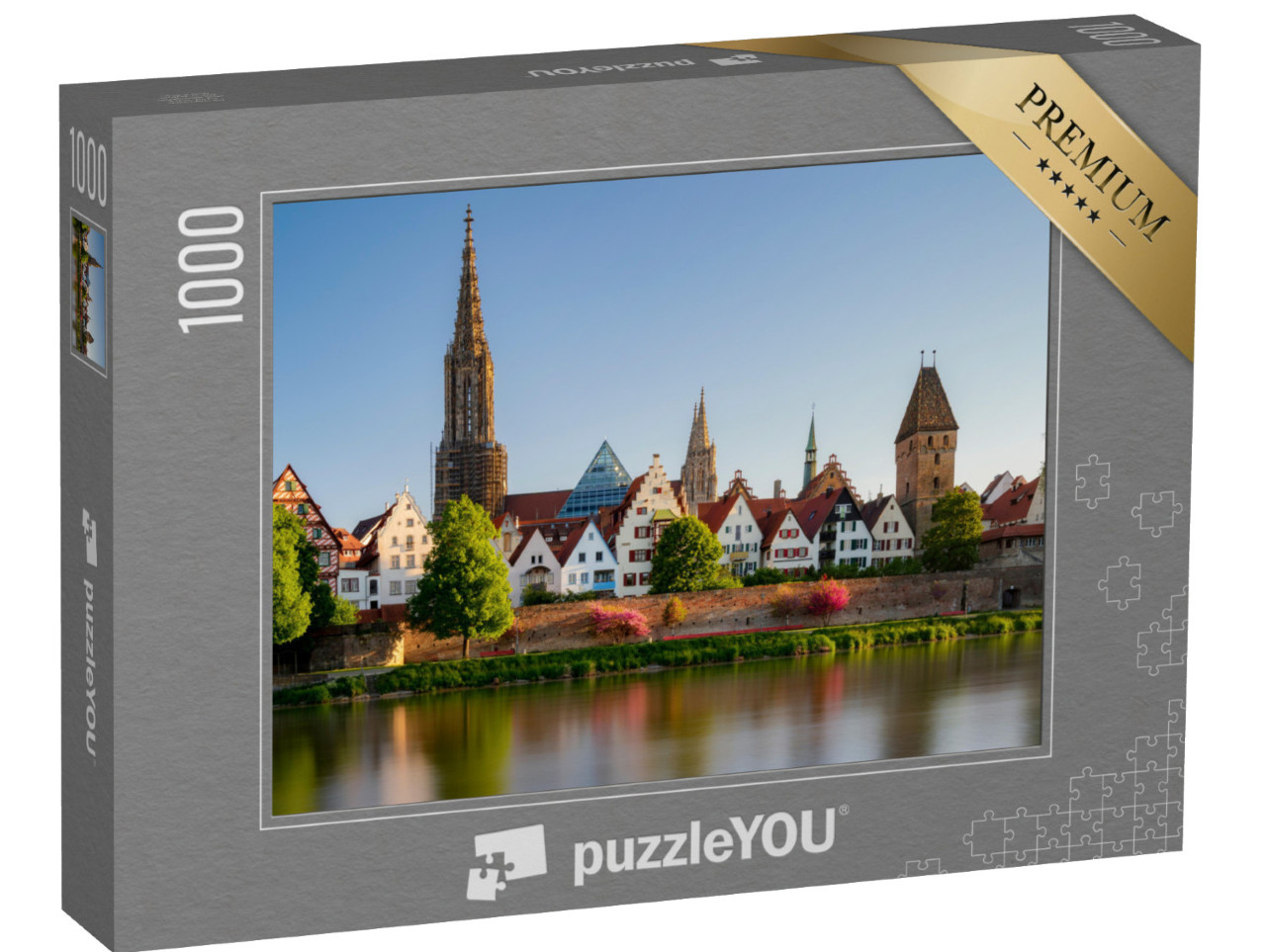 Puzzle de 1000 pièces « Vue de Neu-Ulm sur Ulm sur le Danube »