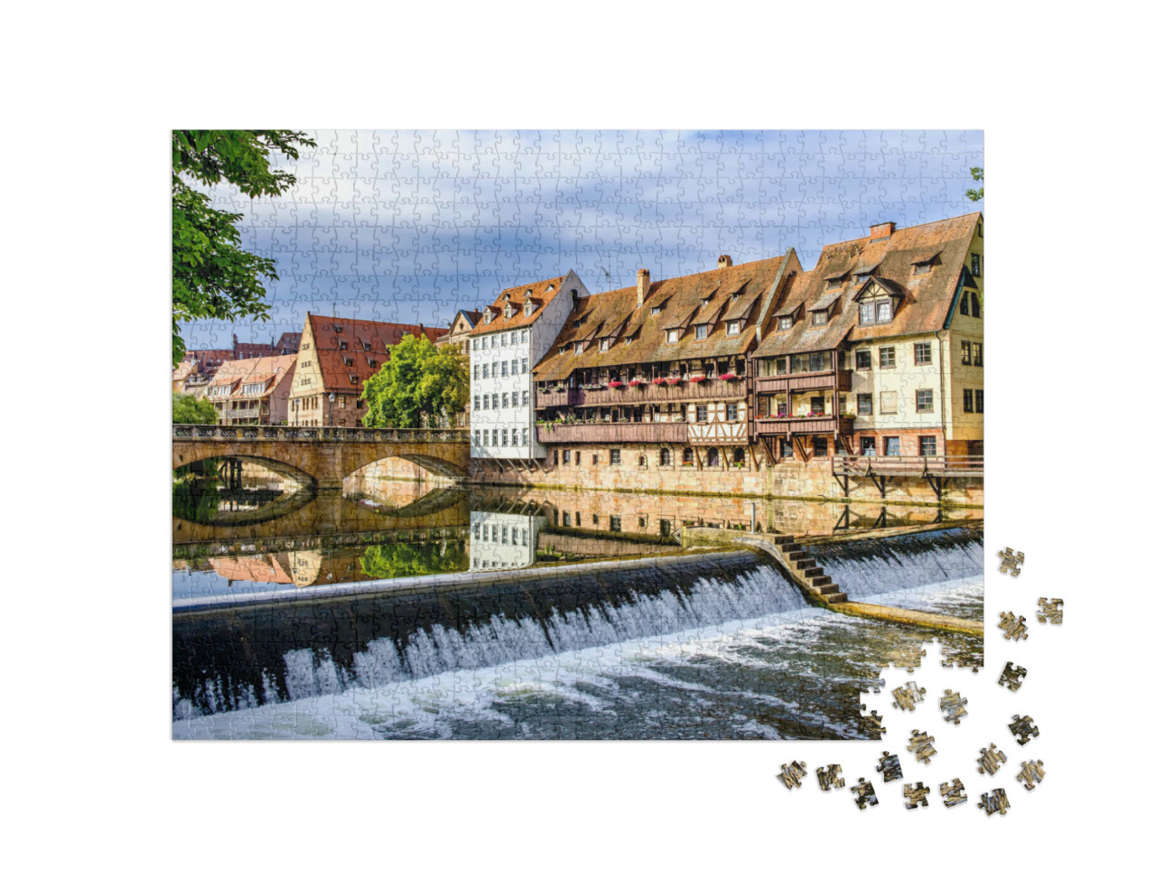 Puzzle de 1000 pièces « La vieille ville de Nuremberg, Allemagne »