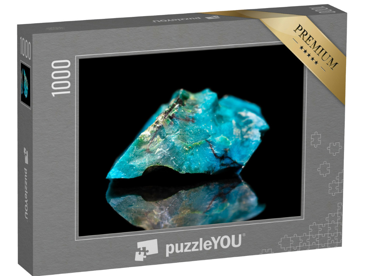 Puzzle de 1000 pièces « Pierre minérale chrysocolle, pierre précieuse, minéral »