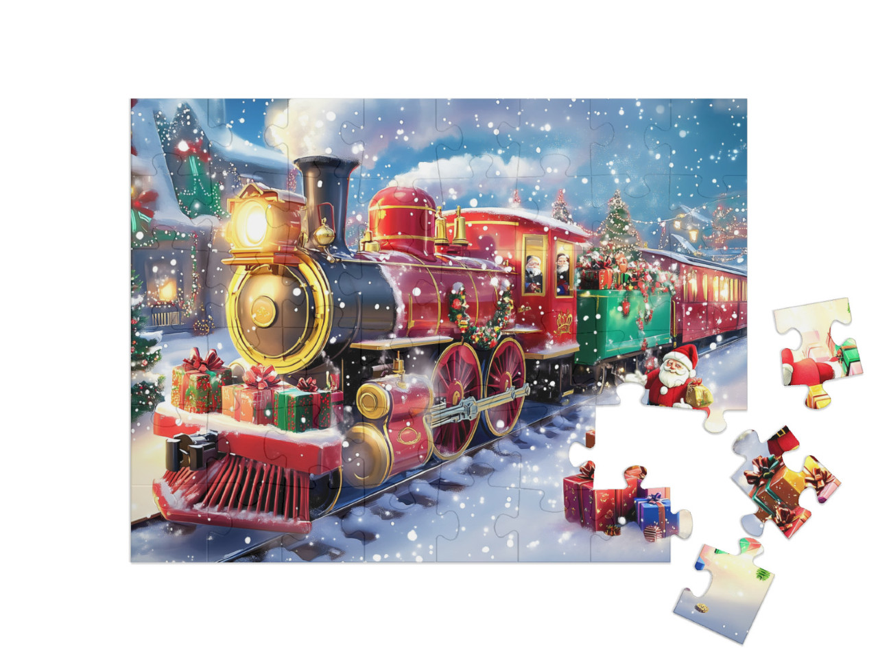 Puzzle de 48 pièces « Le Polar Express apporte de nombreux cadeaux »