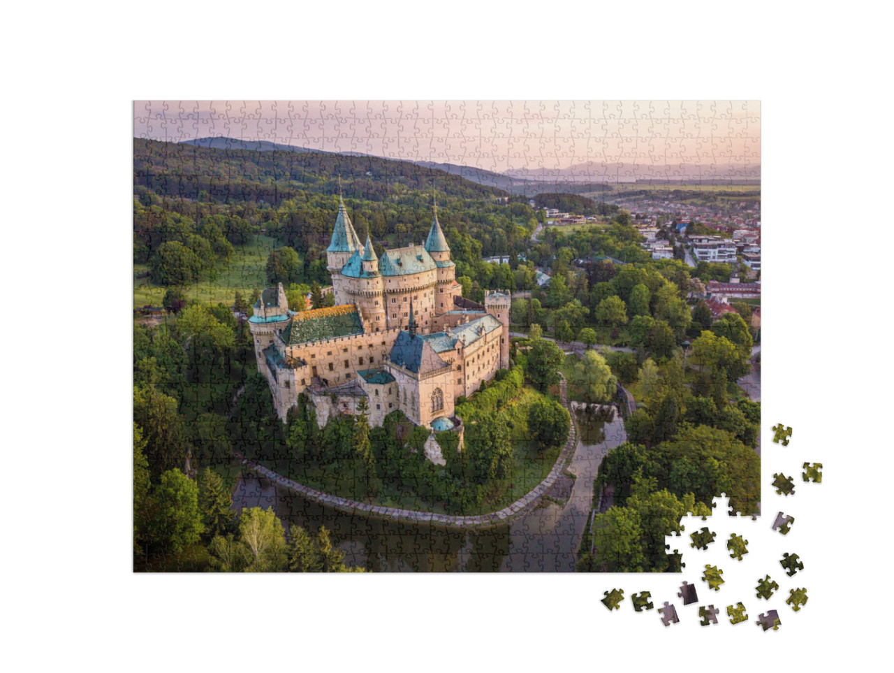 Puzzle de 1000 pièces « Impressionnant château de Bojnice en Slovaquie »