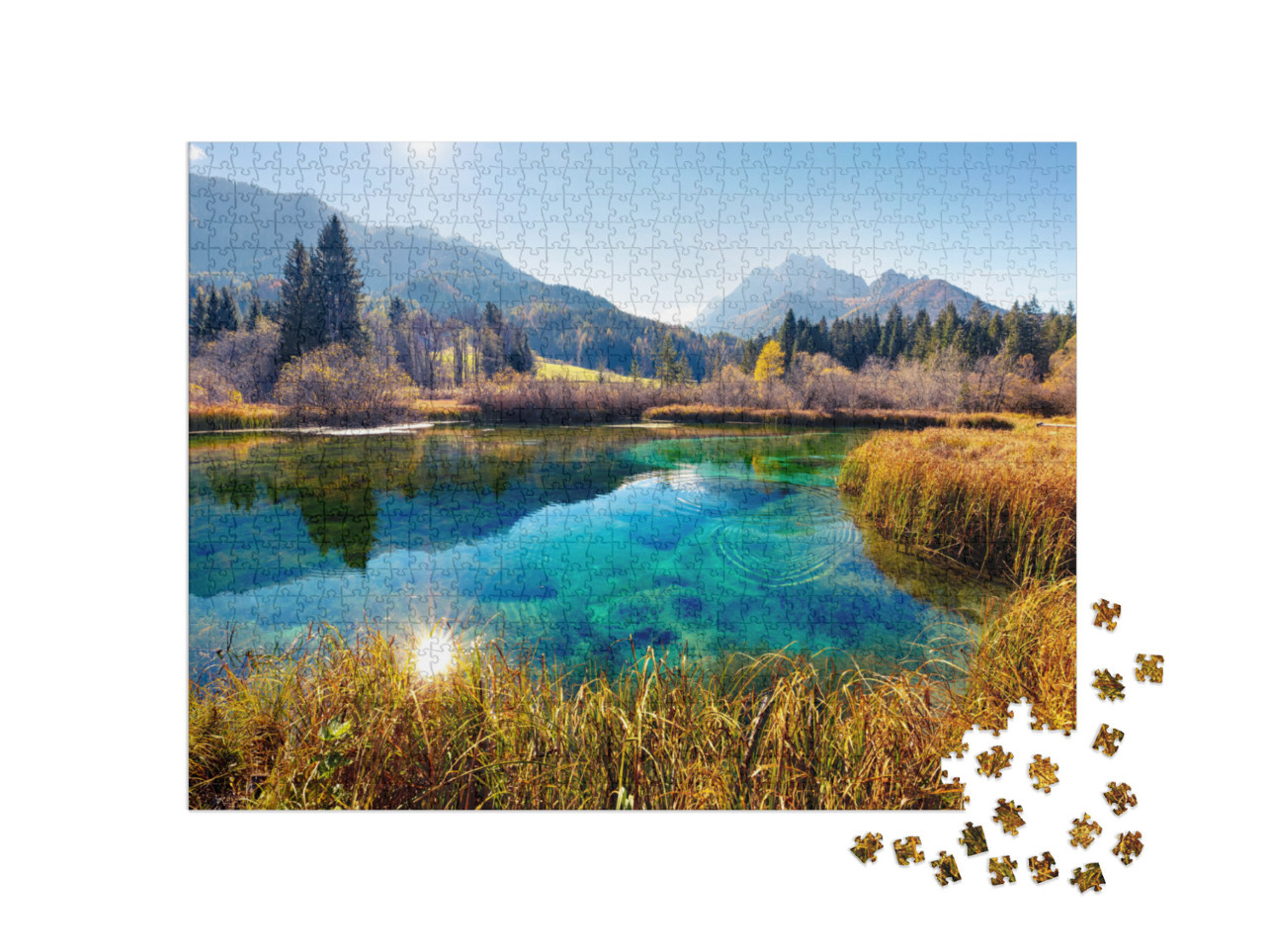 Puzzle de 1000 pièces « Scène d'automne pittoresque dans les Alpes juliennes, Slovénie »