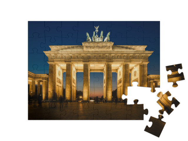 Puzzle de 48 pièces « La porte de Brandebourg illuminée à Berlin »