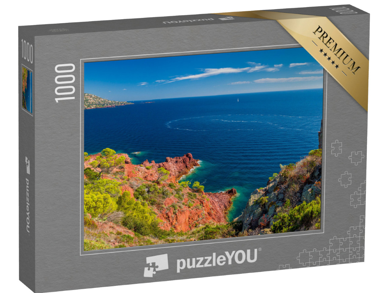Puzzle de 1000 pièces « La belle ligne de côte des monts Esterell près de Fréjus »