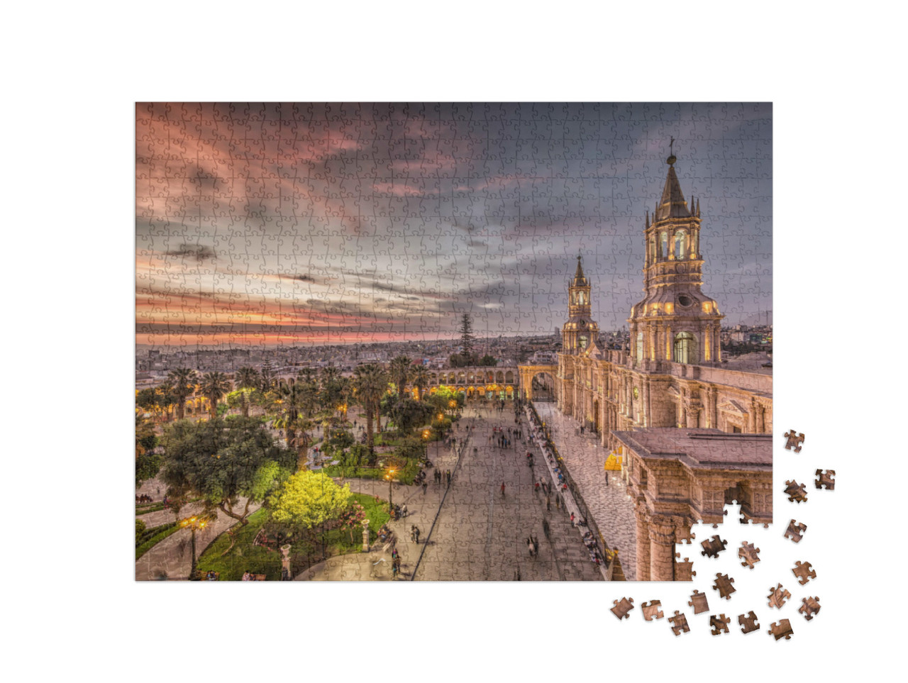 Puzzle de 1000 pièces « Arequipa Coucher de soleil Pérou »
