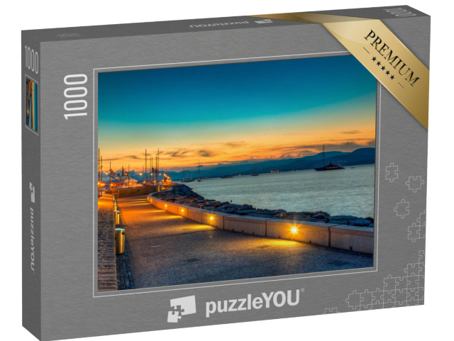 Puzzle de 1000 pièces « Coucher de soleil dans le port de Saint-Tropez »