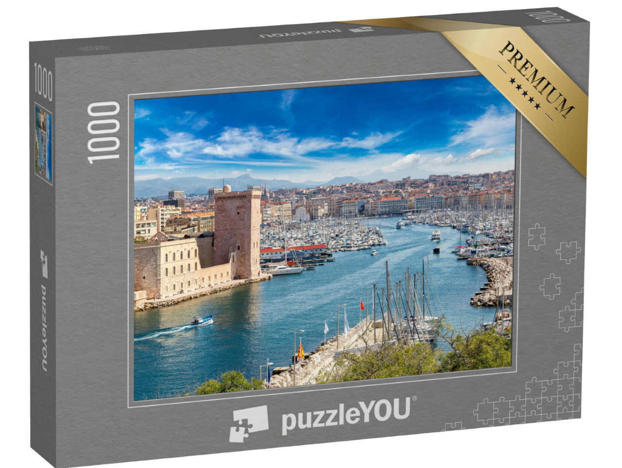 Puzzle de 1000 pièces « Château Saint Jean et cathédrale de la Major, Marseille, France »