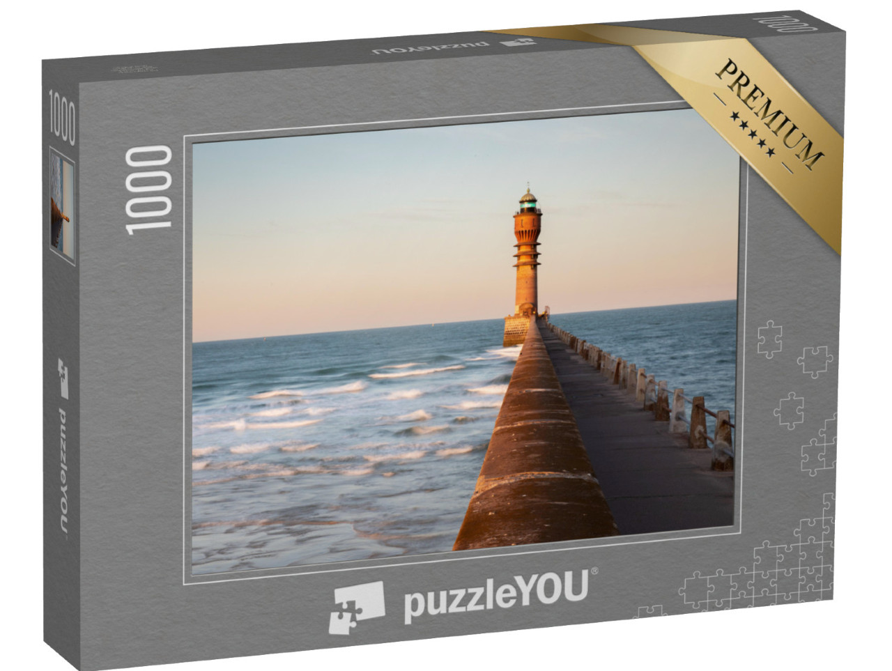 Puzzle de 1000 pièces « Phare du Feu de Saint-Pol sur la jetée de Dunkerque. France »