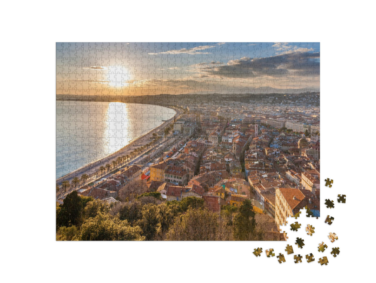 Puzzle de 1000 pièces « Vue sur la ville de Nice - Cote d'Azur - France »