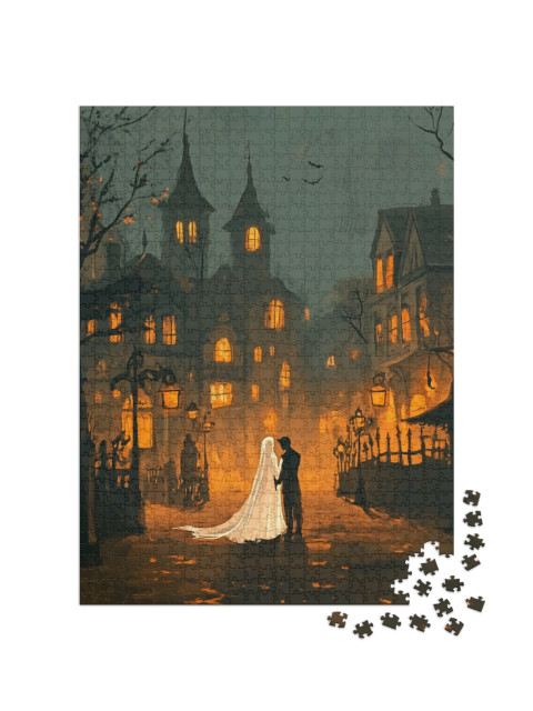Puzzle de 1000 pièces « Mariage dans un château hanté »