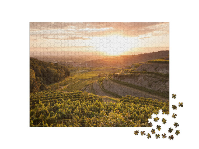 Puzzle de 1000 pièces « Village dans la vallée du Kaiserstuhl, Allemagne »