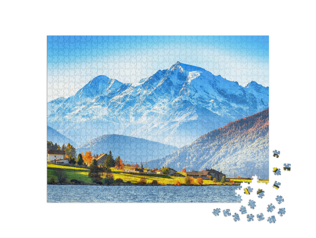 Puzzle de 1000 pièces « Lago della Muta, également connu sous le nom de Haidersee, Tyrol du Sud »