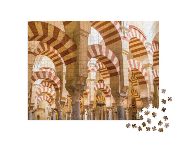 Puzzle de 1000 pièces « Intérieur de la cathédrale La Mezquita de Cordoue, Andalousie, Espagne »