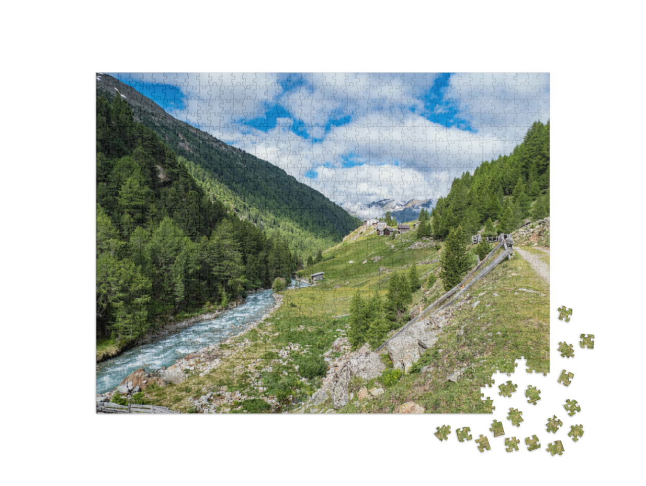 Puzzle de 1000 pièces « Un paysage estival de rêve dans les Alpes de l'Ötztal »