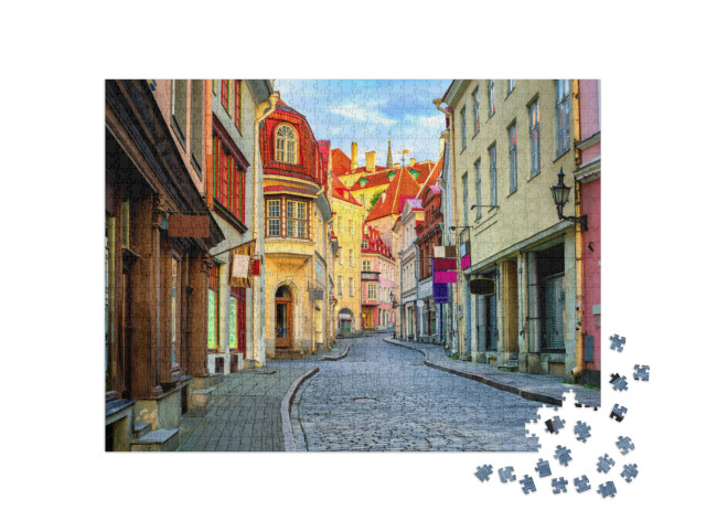 Puzzle de 1000 pièces « Ruelle dans la vieille ville de Tallinn, Estonie »