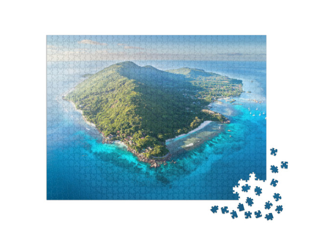 Puzzle de 1000 pièces « Île pittoresque de La Digue, Seychelles »